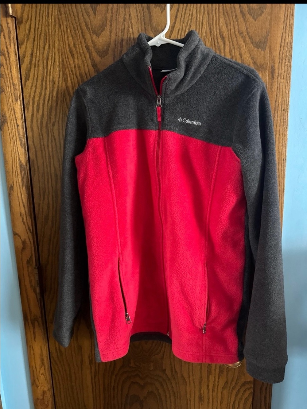 Columbia Gray Fleece Jacket with Pink Accent